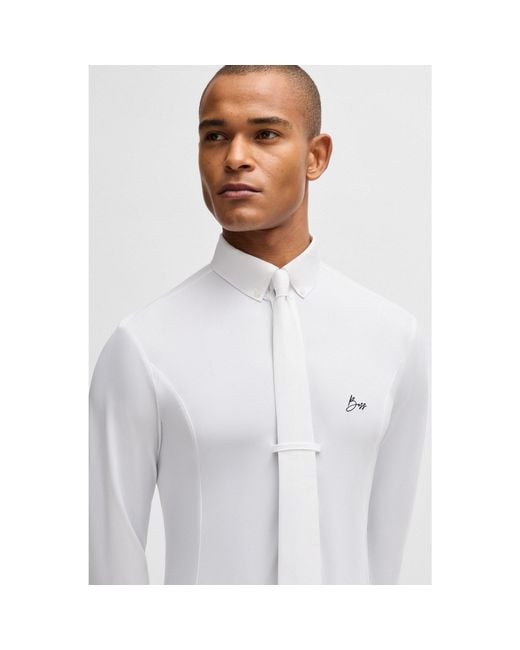 Boss White Equestrian Show Shirt for men