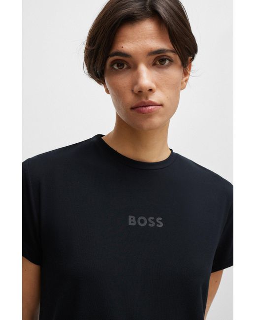 Boss Black Stretch-modal Jersey Pyjama T-shirt With Tonal Logo