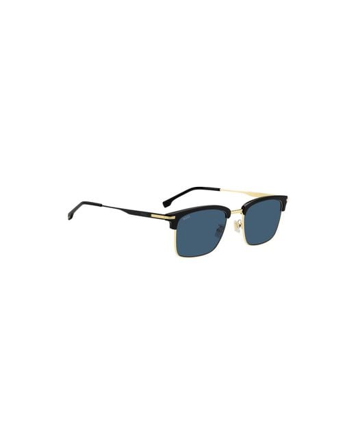 Boss Blue Lens Sunglasses With And-Tone Frames for men