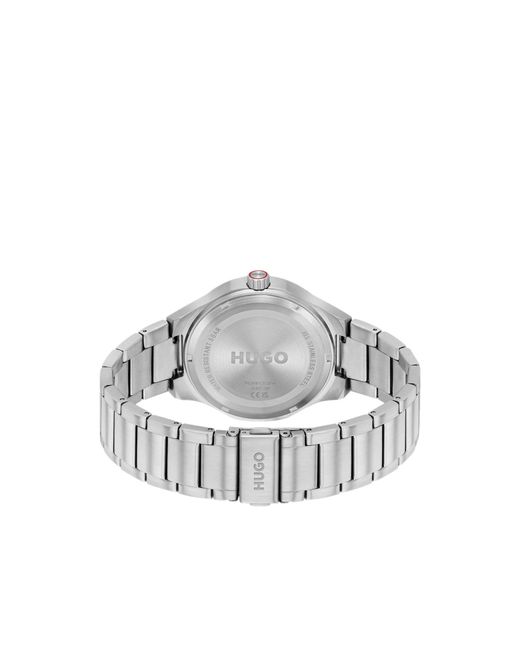 HUGO Metallic Lit-Dial Watch With Link Bracelet for men