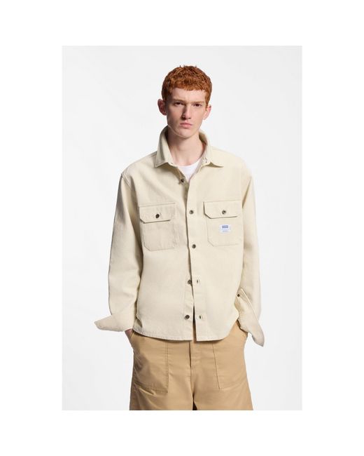 HUGO Natural Oversized-Fit Overshirt for men
