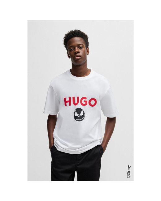 HUGO White X Disney'S The Nightmare Before Christmas Logo T-Shirt for men