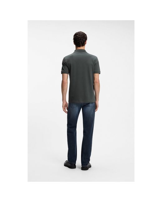 Boss Green Stretch-Cotton Slim-Fit Polo Shirt With Logo Patch for men