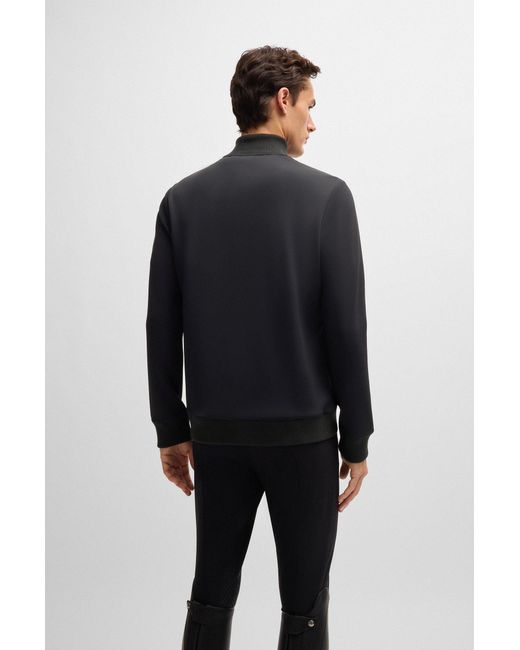 Boss Reitsport-Cardigan Mit Reißverschlusstasche Auf Der Brust in Black für Herren