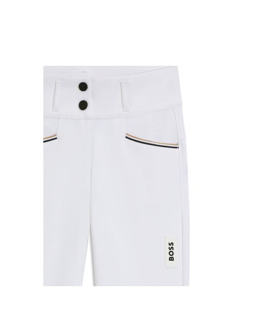 Boss White Equestrian Full-Grip Breeches