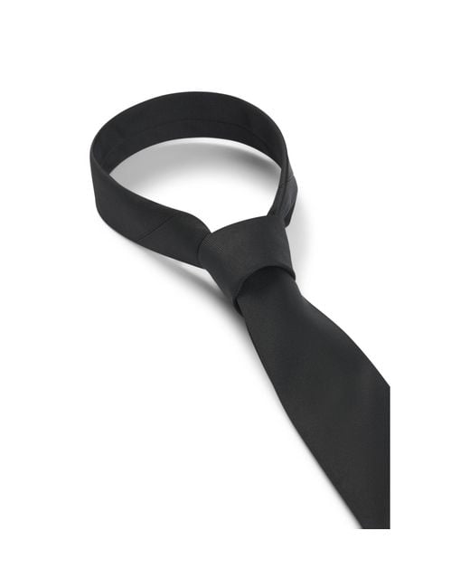 HUGO Black Silk-Blend Tie With Jacquard Weave for men