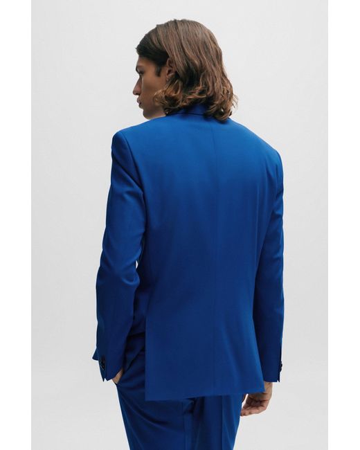 HUGO Blue Extra-slim-fit Suit In Performance-stretch Fabric for men