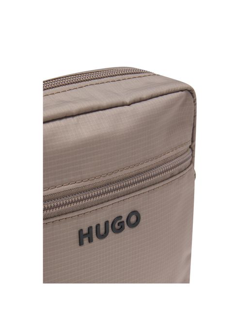 HUGO Gray Crossbody Bag With Contrast Logo for men