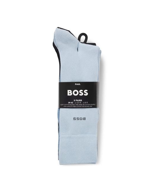 Boss Blue Five-Pack Of Regular-Length Socks for men