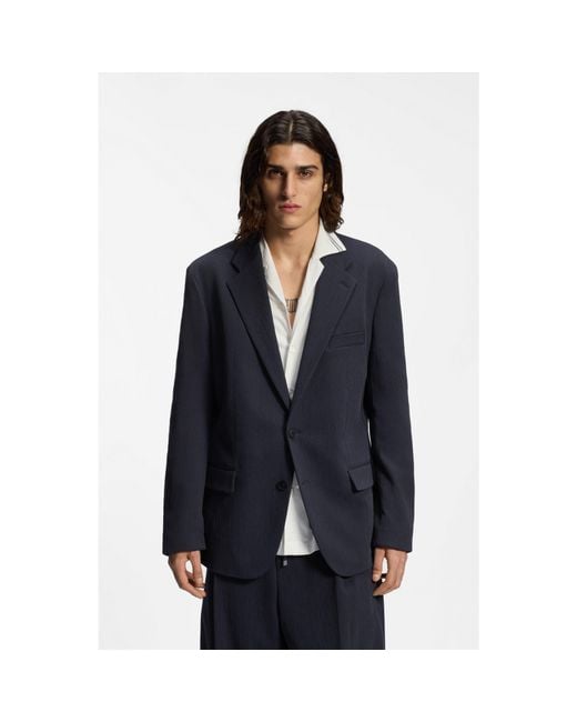 HUGO Blue Slim-Fit Suit Jacket for men