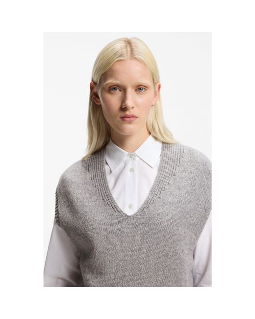 HUGO Gray Sleeveless Sweater