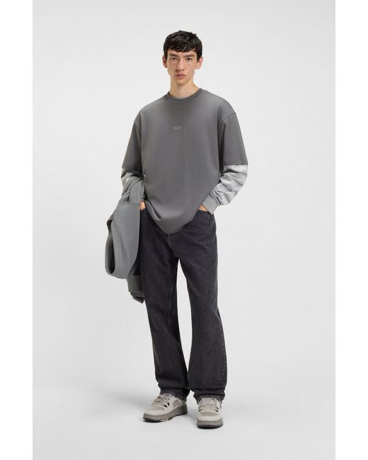 HUGO Gray Grey Men's T-shirts Size L for men