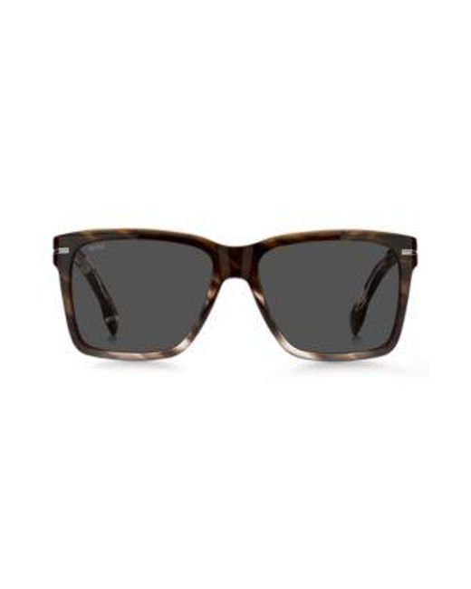 Lunettes De Soleil En Acétate À Motif Avec Finitions Argentées Boss pour homme en coloris Black