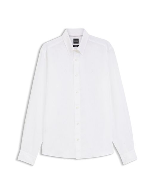 Camicia Button-Down Regular-Fit di Boss in White da Uomo