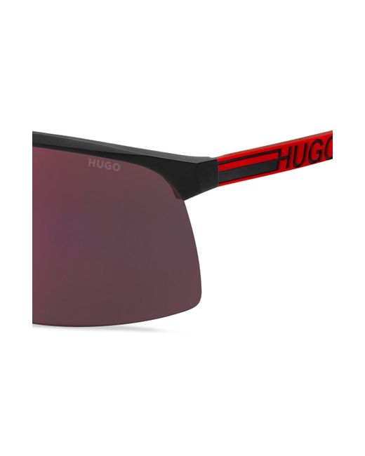 BOSS by HUGO BOSS Rubber Hugo Sport Inspired Sunglasses In Red And Black  Men's Eyewear for Men | Lyst