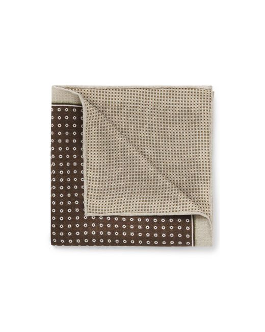 Boss Multicolor Italian-Silk Pocket Square With Double Print for men