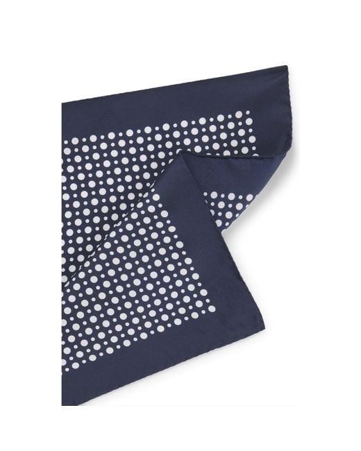 Boss Blue Beckham X Printed Silk Pocket Square for men
