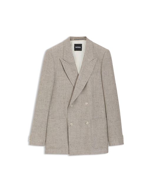 Boss Brown Relaxed-Fit Suit Jacket for men