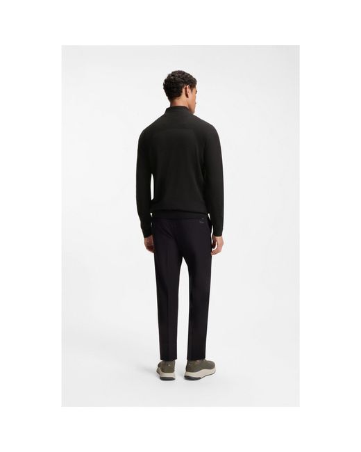 Boss Black Zip-Neck Sweater for men