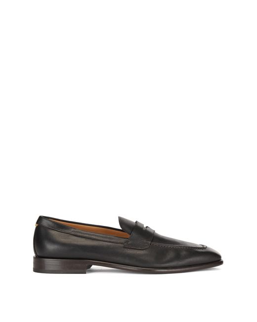 BOSS by HUGO BOSS Italian-made Leather Penny Loafers With Signature ...