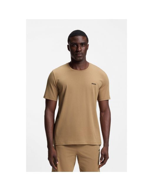 Boss Natural Logo-Embroidered T-Shirt for men