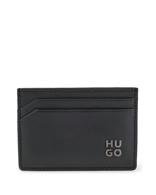 BOSS by HUGO BOSS Grainedleather Card Holder With Stacked Logo in Black for Men Lyst Canada