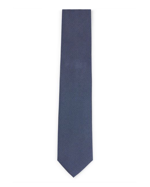 Boss Blue Silk-jacquard Tie With All-over Micro Pattern for men