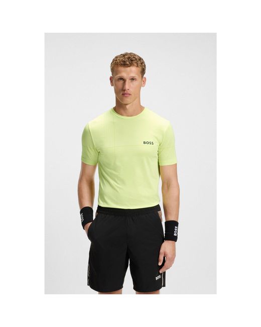 Boss Yellow Active Stretch-Jersey Slim-Fit T-Shirt With Moisture Management for men
