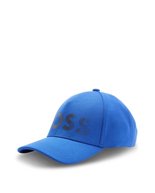 BOSS by Hugo Boss Blue Cotton-blend Five-panel Cap With Contrast Logo for men