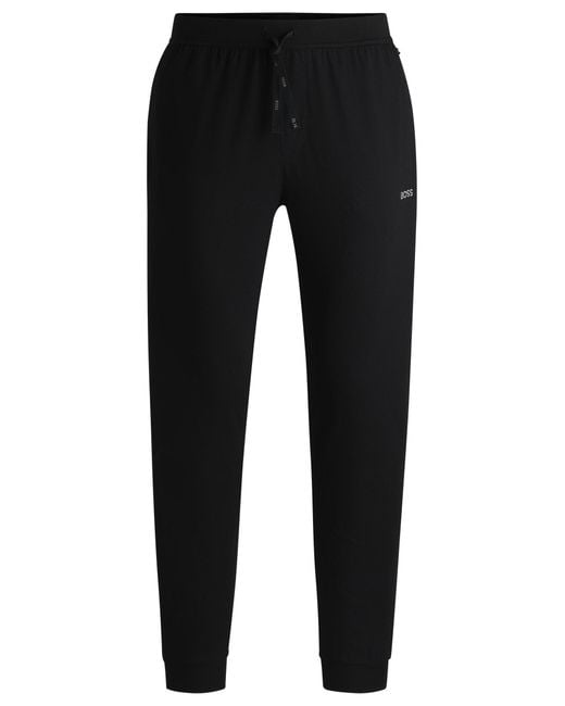 Boss Trainingsbroek Van Stretchkatoen Met Logostiksel in het Black voor heren