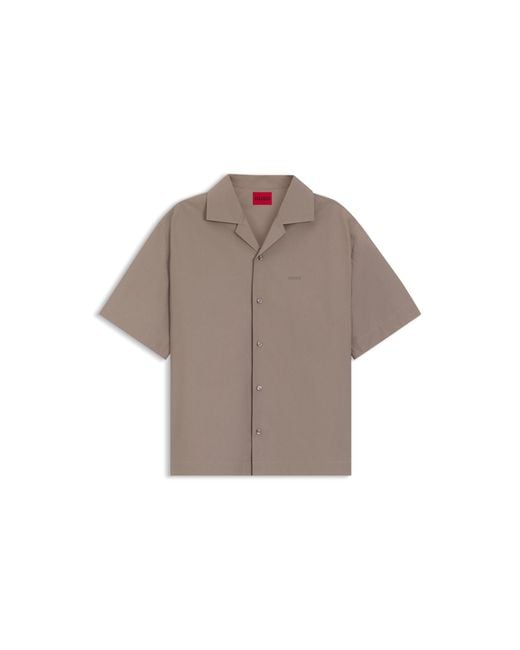 HUGO Brown Oversized-Fit Shirt for men