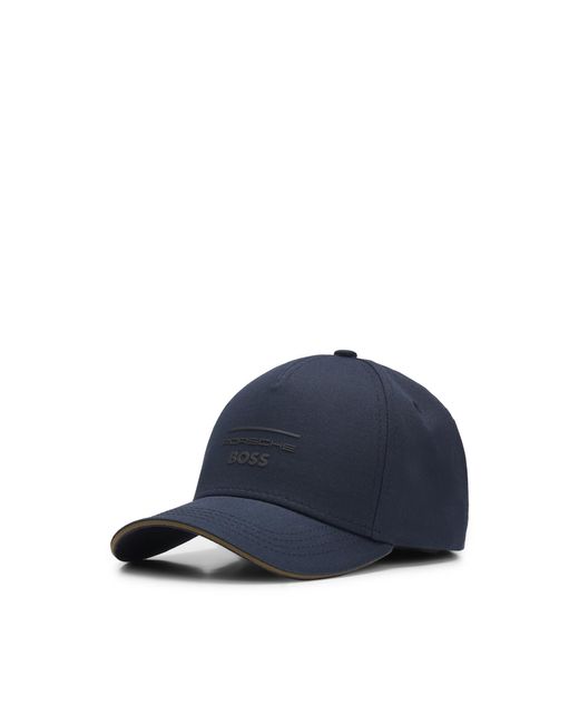 Boss Blue Porsche X Cotton-Twill Cap With Collaborative Branding for men