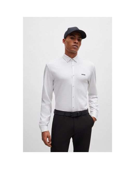 Boss White Regular-Fit Shirt for men