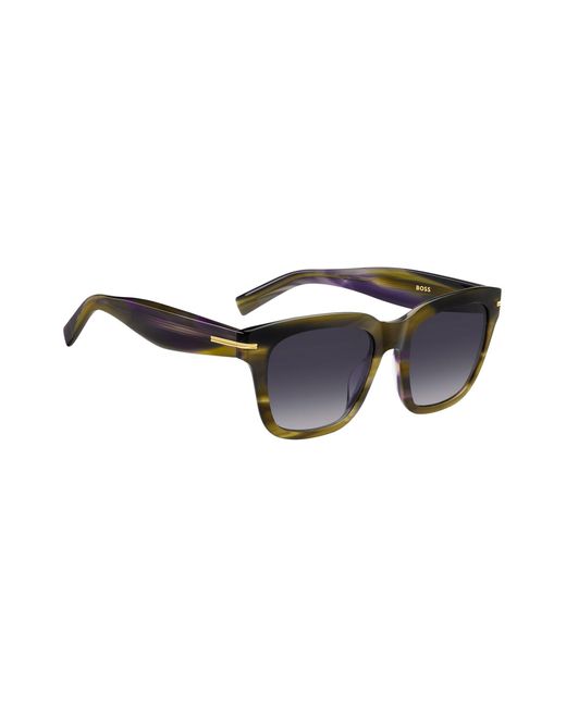 Boss Zonnebril Van Acetaat Met Dessin En Goudkleurige Details in het Black