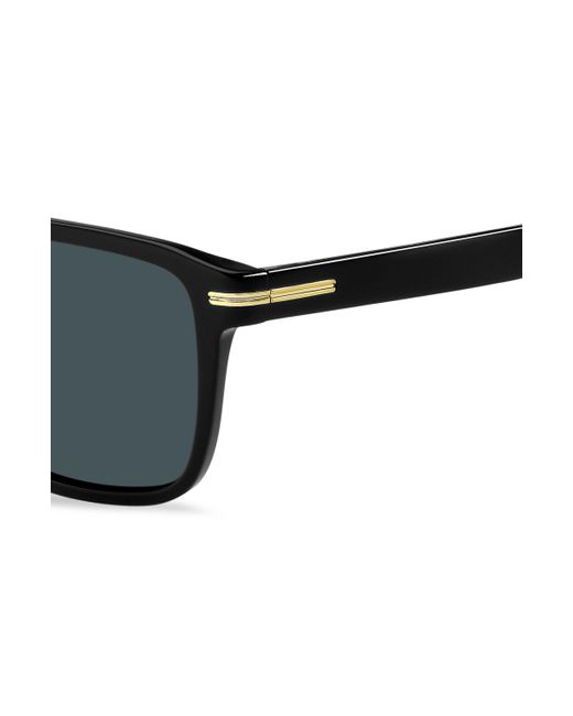 Boss Sonnenbrille aus schwarzem Acetat mit goldfarbenen Details in Black für Herren