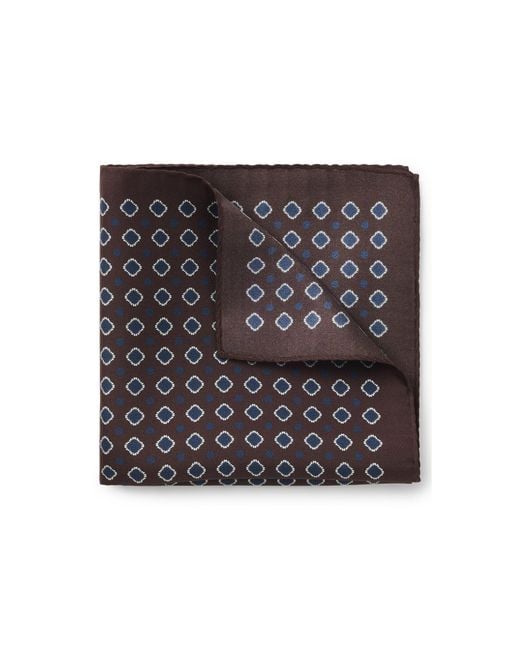 Boss Black One Silk Pocket Square With Printed Pattern for men