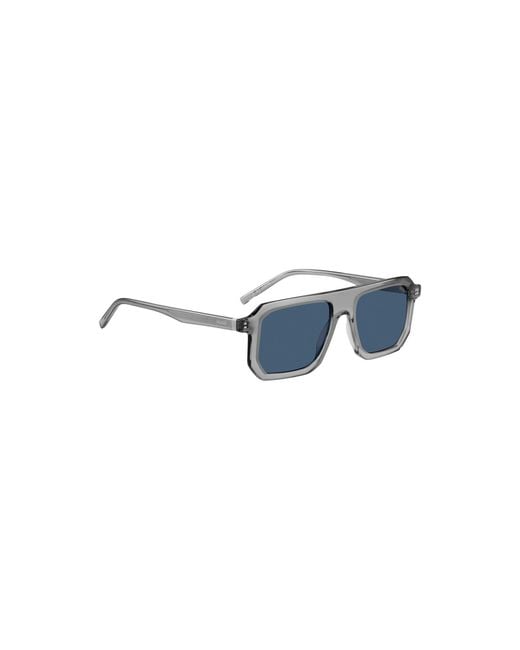 HUGO Blue Transparent- Sunglasses With Lenses for men