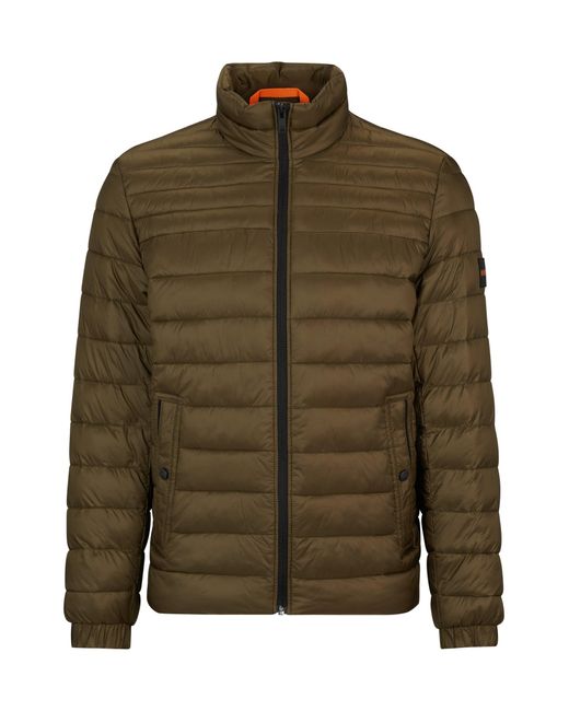 Boss Green Water-repellent Padded Jacket With Logo Badge for men
