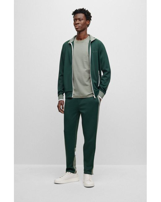 BOSS HUGO BOSS Regular-fit Tracksuit Bottoms With in Green | Lyst Canada