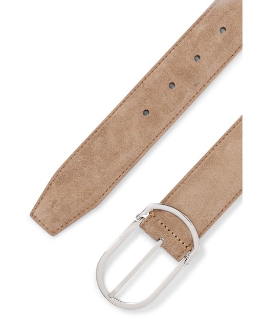 Boss Natural Suede Belt With Hardware Keeper In Gift Box for men