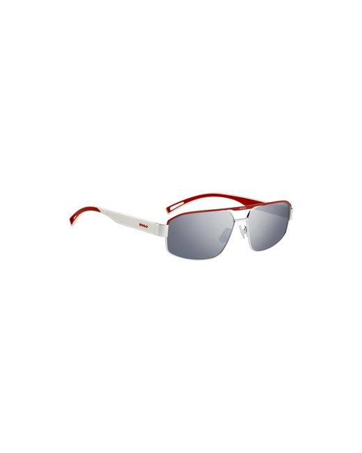 HUGO White Eyewear Wrap-Style Sunglasses for men