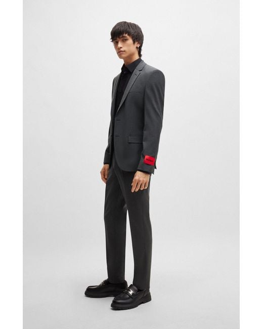 HUGO Black Extra-slim-fit Suit In A Wool Blend for men