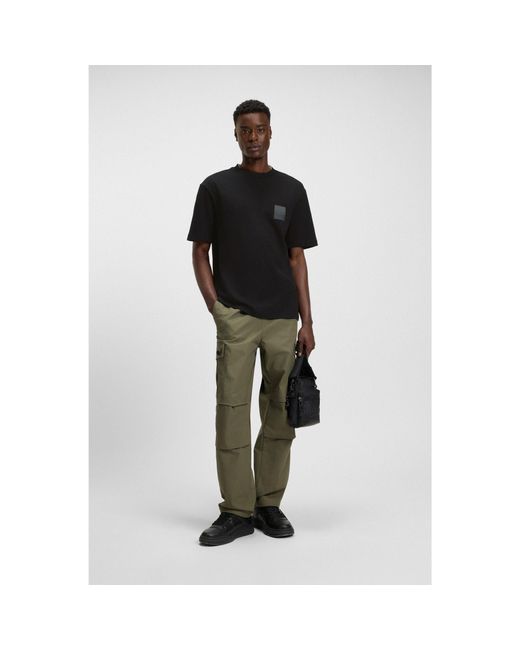 HUGO Black Relaxed-Fit T-Shirt for men