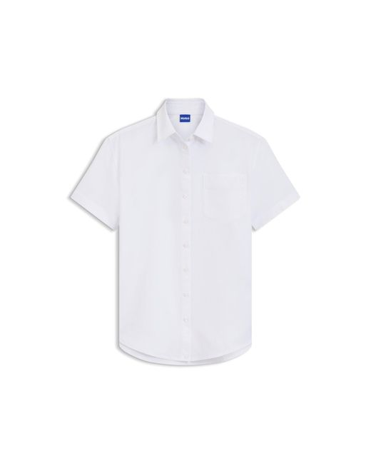 HUGO White Relaxed-Fit Blouse