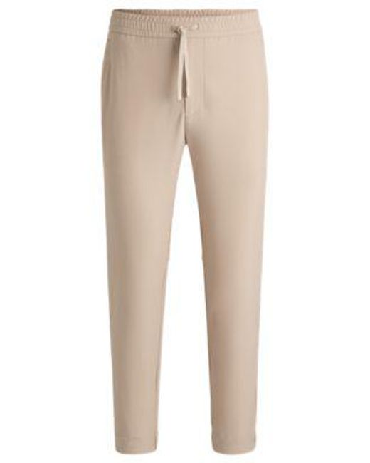 Pantalon À Coupe Fuselée En Tissu Stretch Déperlant Boss pour homme en coloris Natural