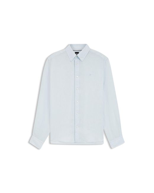 Boss Blue Regular-Fit Button-Down Shirt for men