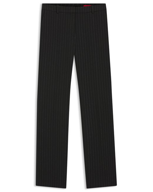 HUGO Black Regular-Fit Hose Mit Glitzernden Nadelstreifen