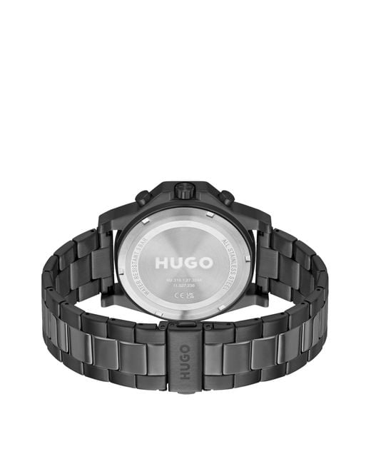 HUGO Link-bracelet Watch With Black Dial And Silicone Bezel for men
