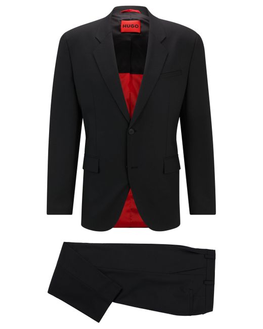 Costume Regular Fit en tissu stretch performant HUGO pour homme en coloris Black