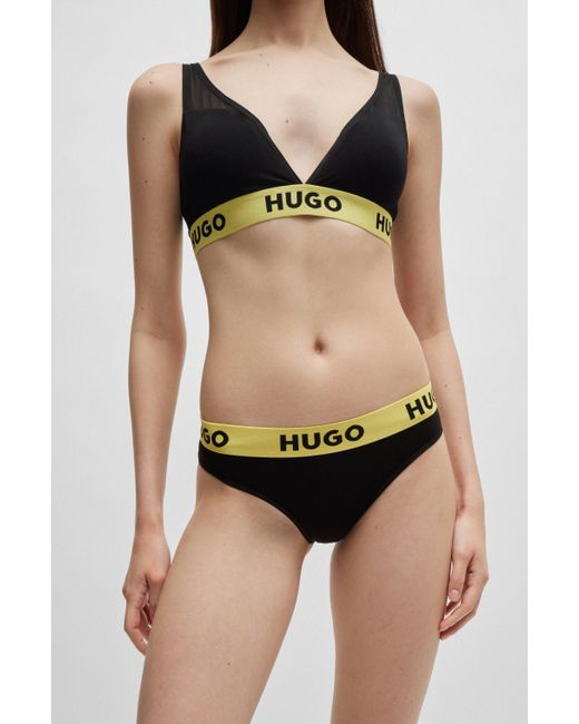 HUGO Black Slip aus elastischem Modal mit Logo-Bund